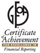 Certificate of Achievement for Excellence in Financial Reporting Opens in new window