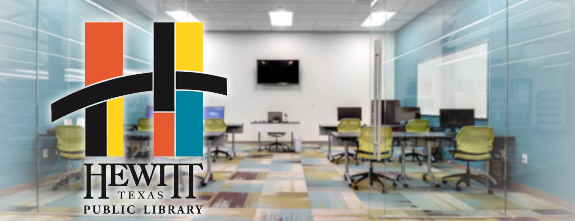 HPL Logo and Library Computer Lab Background